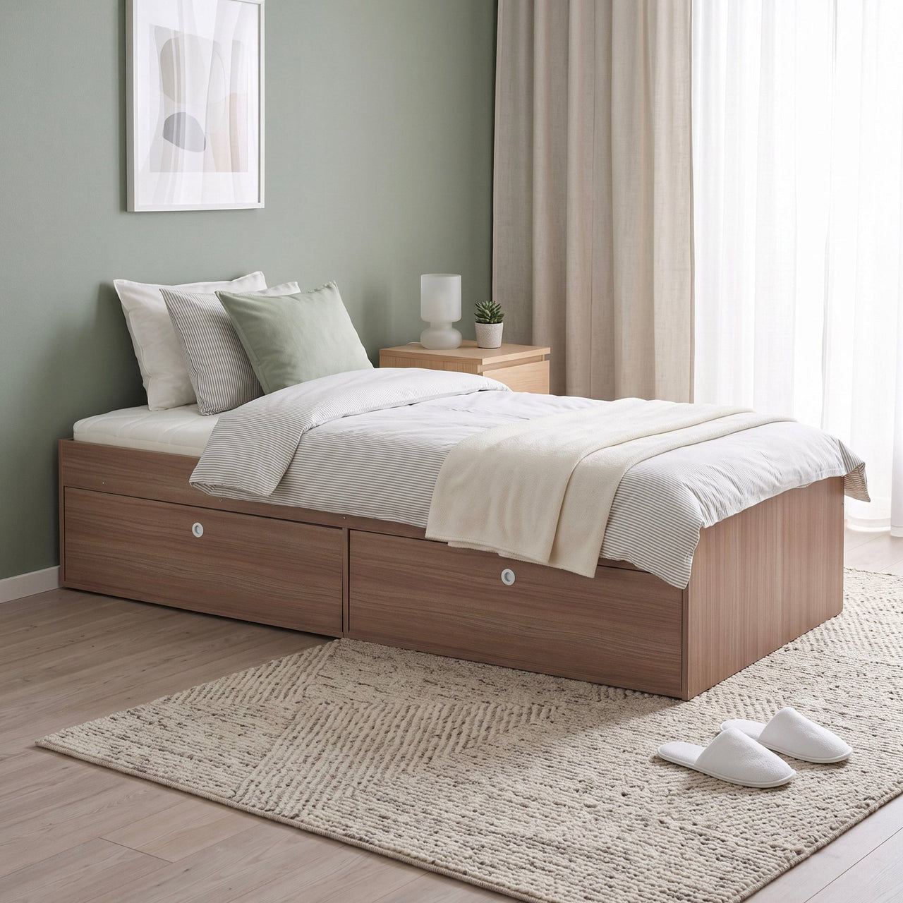 Base Cama Individual Con Cajones KingsHouse Recamara