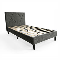 Thumbnail for Base Cama Individual Madera con Cabecera Tapizada Resistente