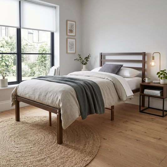 Base Cama Individual Metal y Madera Minimalista ResistenteBEDLEA2-I
