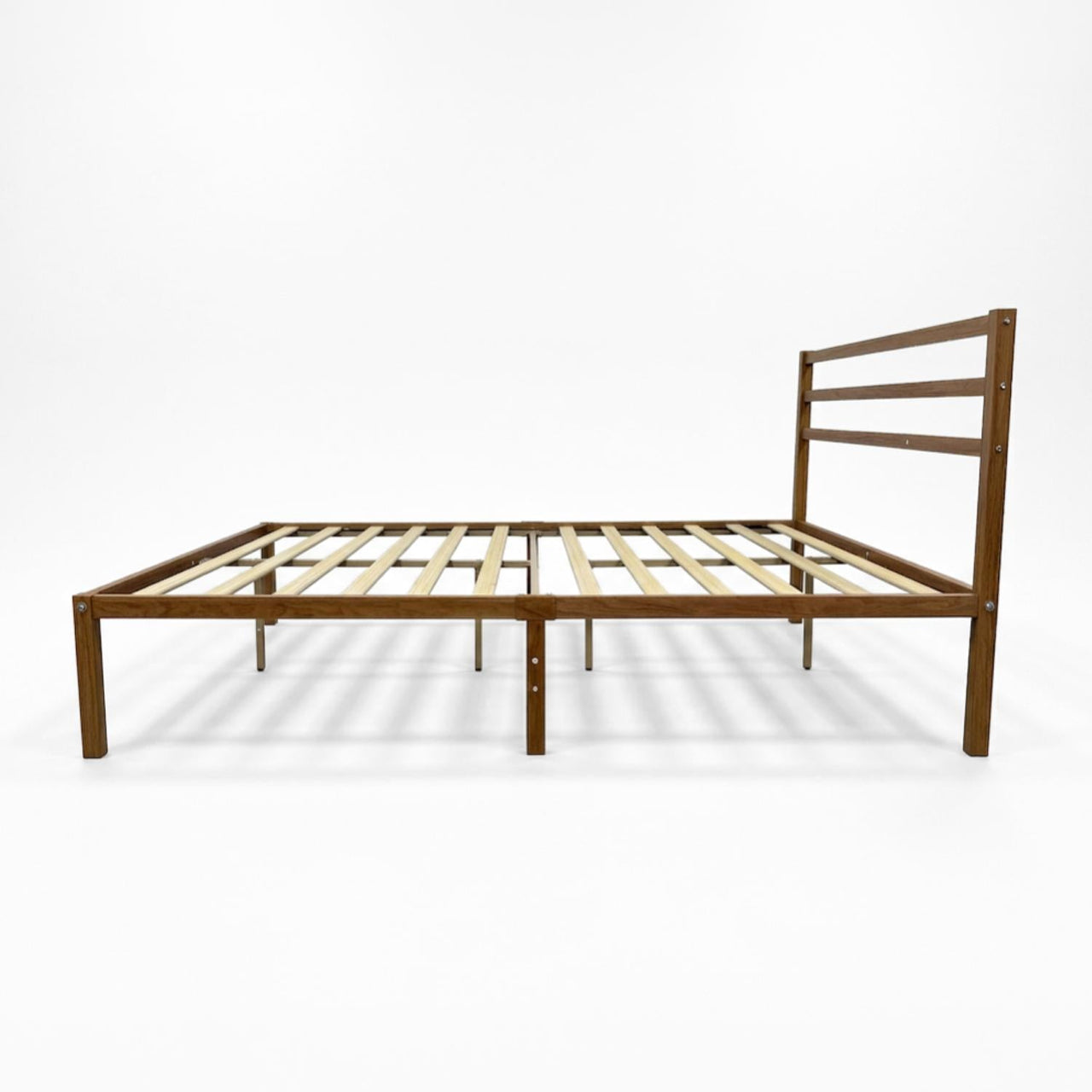 Base Cama Matrimonial Metal y Madera Minimalista Resistente