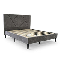 Thumbnail for Base Cama Queen Size Madera con Cabecera Tapizada Resistente