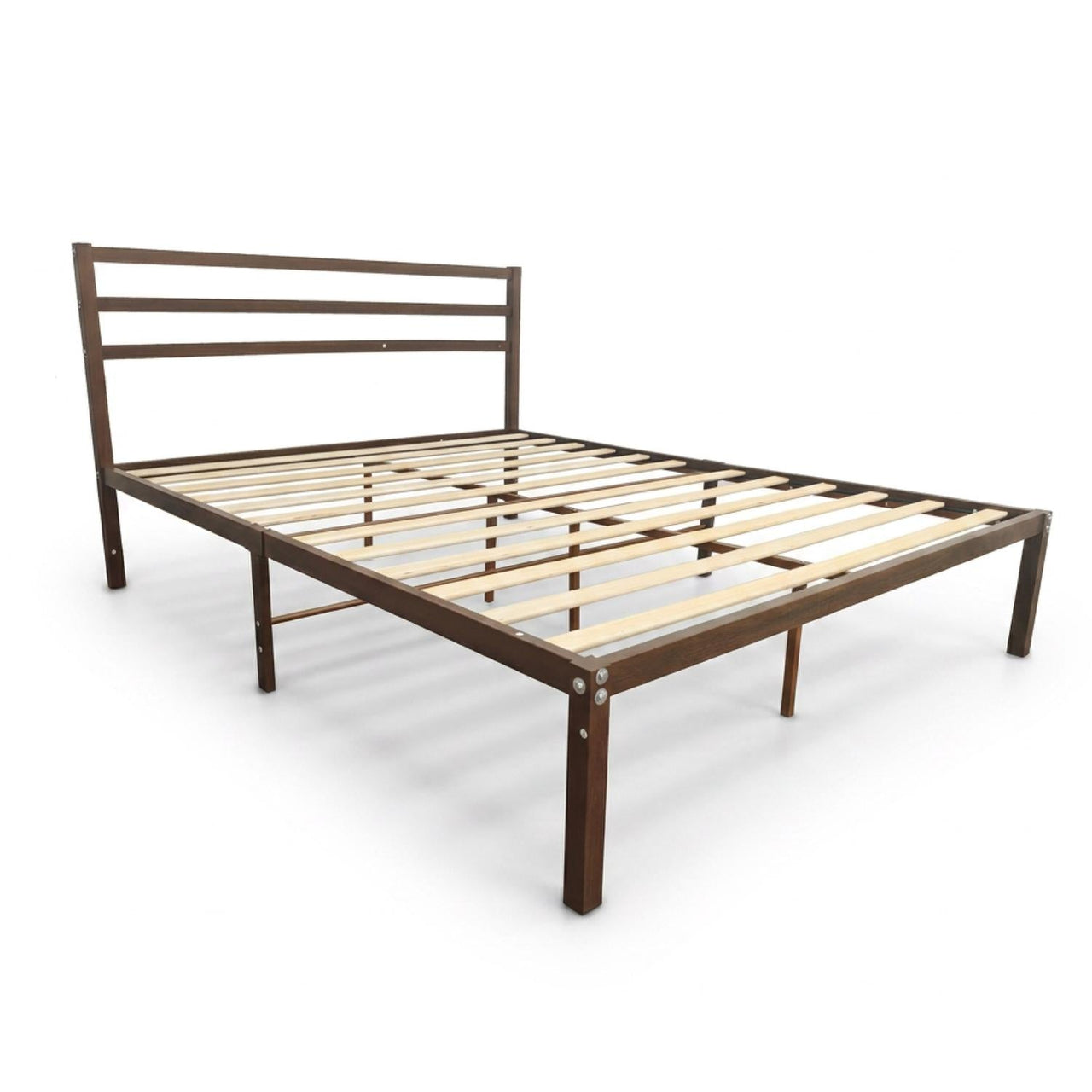 Base Cama Queen Size Metal y Madera Minimalista Resistente