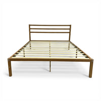 Thumbnail for Base Cama Queen Size Metal y Madera Minimalista Resistente