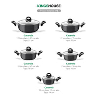 Thumbnail for Batería de 5 Cacerolas de Acero de Carbono Antiadherente