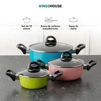 Thumbnail for Batería de 5 Cacerolas de Acero de Carbono Antiadherente