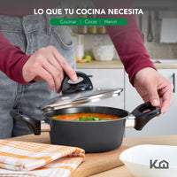 Thumbnail for Batería de 5 Cacerolas de Acero de Carbono Antiadherente