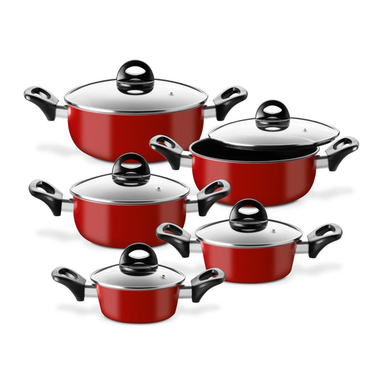 Batería de 5 Cacerolas de Acero de Carbono AntiadherenteCOOKSUP10-NEG
