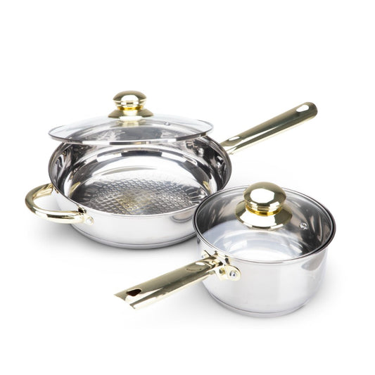 Batería de Cocina 11 Piezas Acero Inoxidable TricapaCOOKTRI11-MET