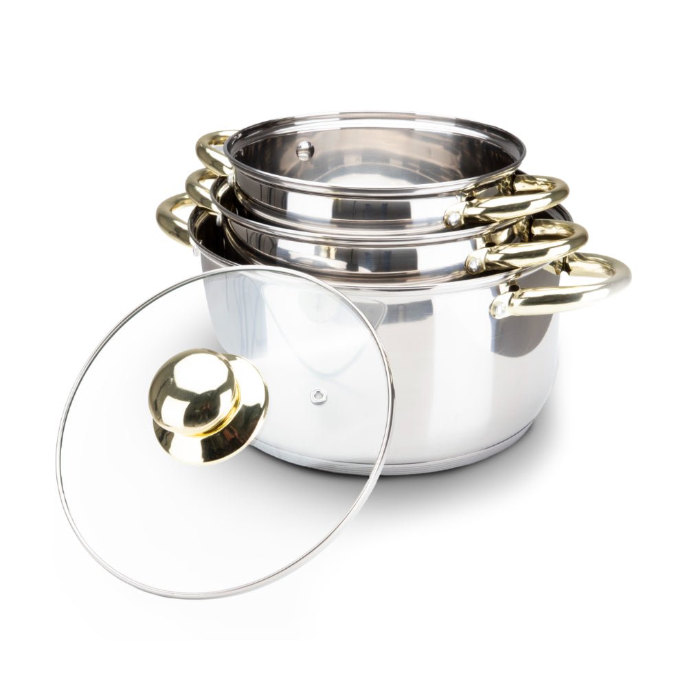 Batería de Cocina 11 Piezas Acero Inoxidable Tricapa