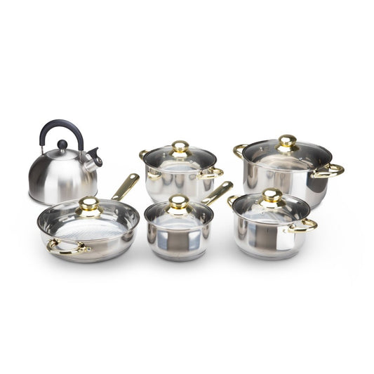 Batería de Cocina 11 Piezas Acero Inoxidable TricapaCOOKTRI11-MET