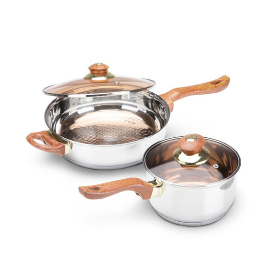 Batería de Cocina 11 Piezas Acero Tricapa InoxidableCOOKTRI11-CAF