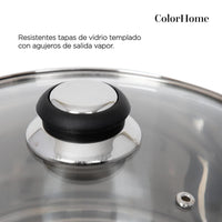 Thumbnail for Batería de Cocina 7 Piezas Acero Inoxidable Tricapa