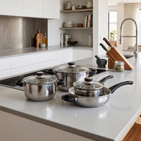 Thumbnail for Bateria De Cocina 7 Pzas Acero Inox Tricapa Negro Colorhome