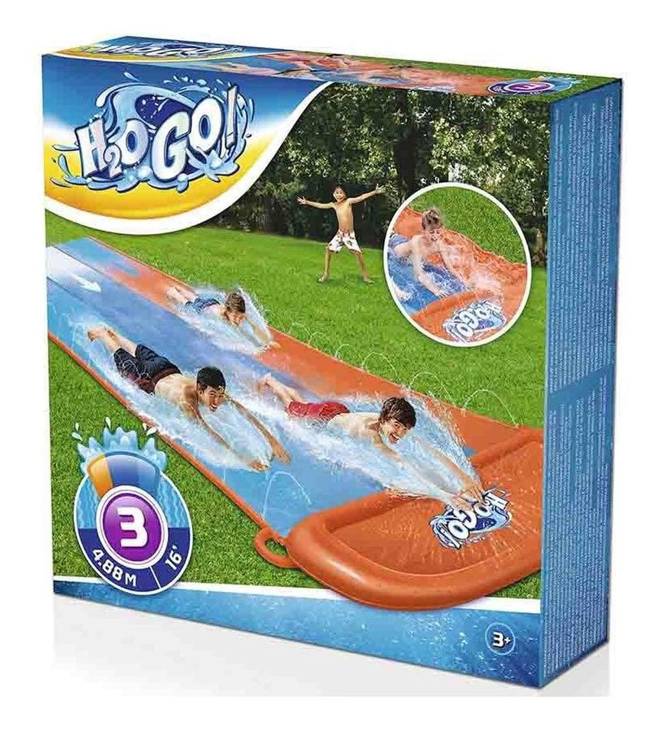 Tobogán Deslizador Triple Acuatica Resbaladero 4 88m Bestway