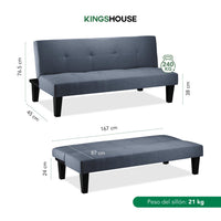 Thumbnail for Sofá Cama Individual Reclinable Plegable de 3 Plazas