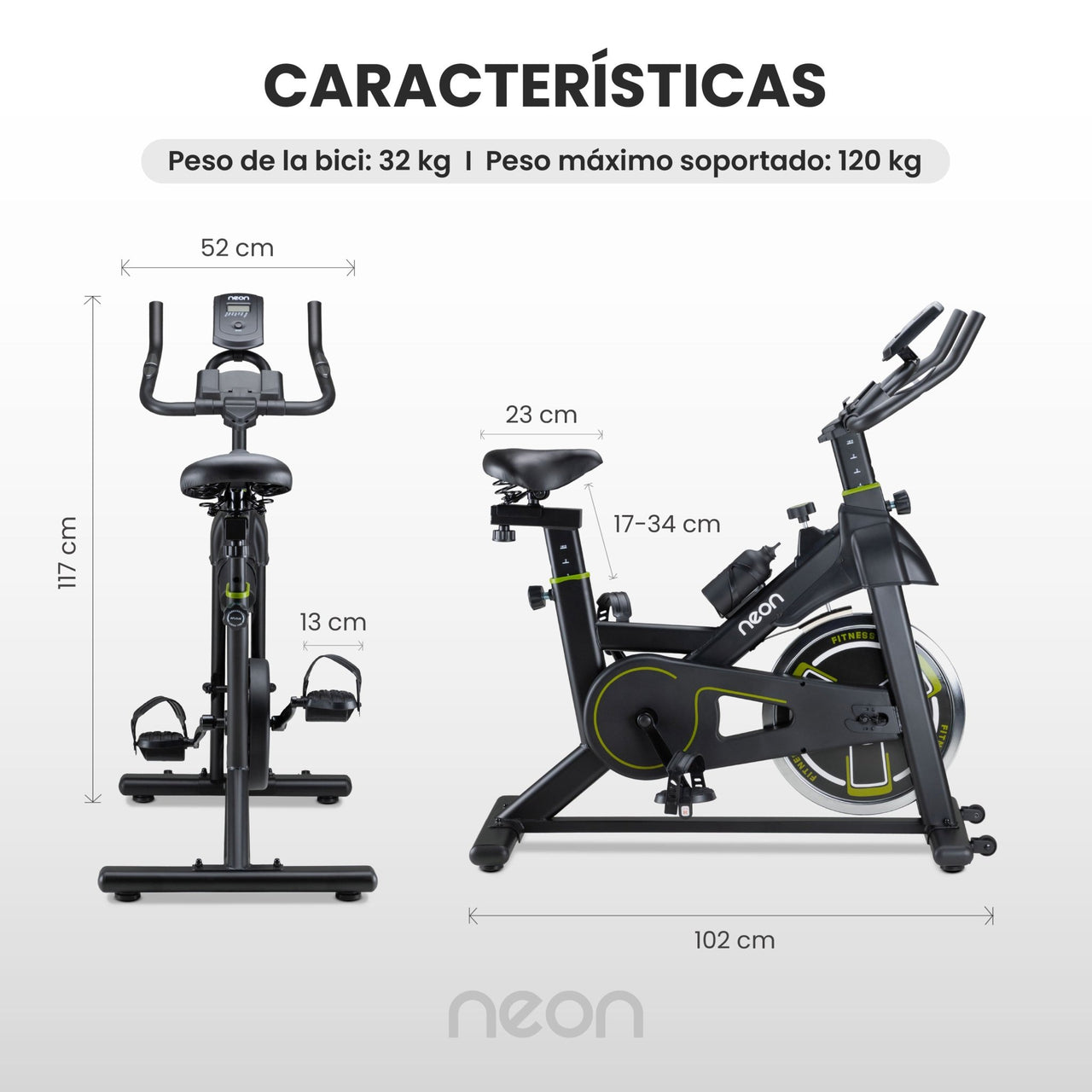Bicicleta Fija Spinning Pro Rueda 18kg Estática Cardio Hogar