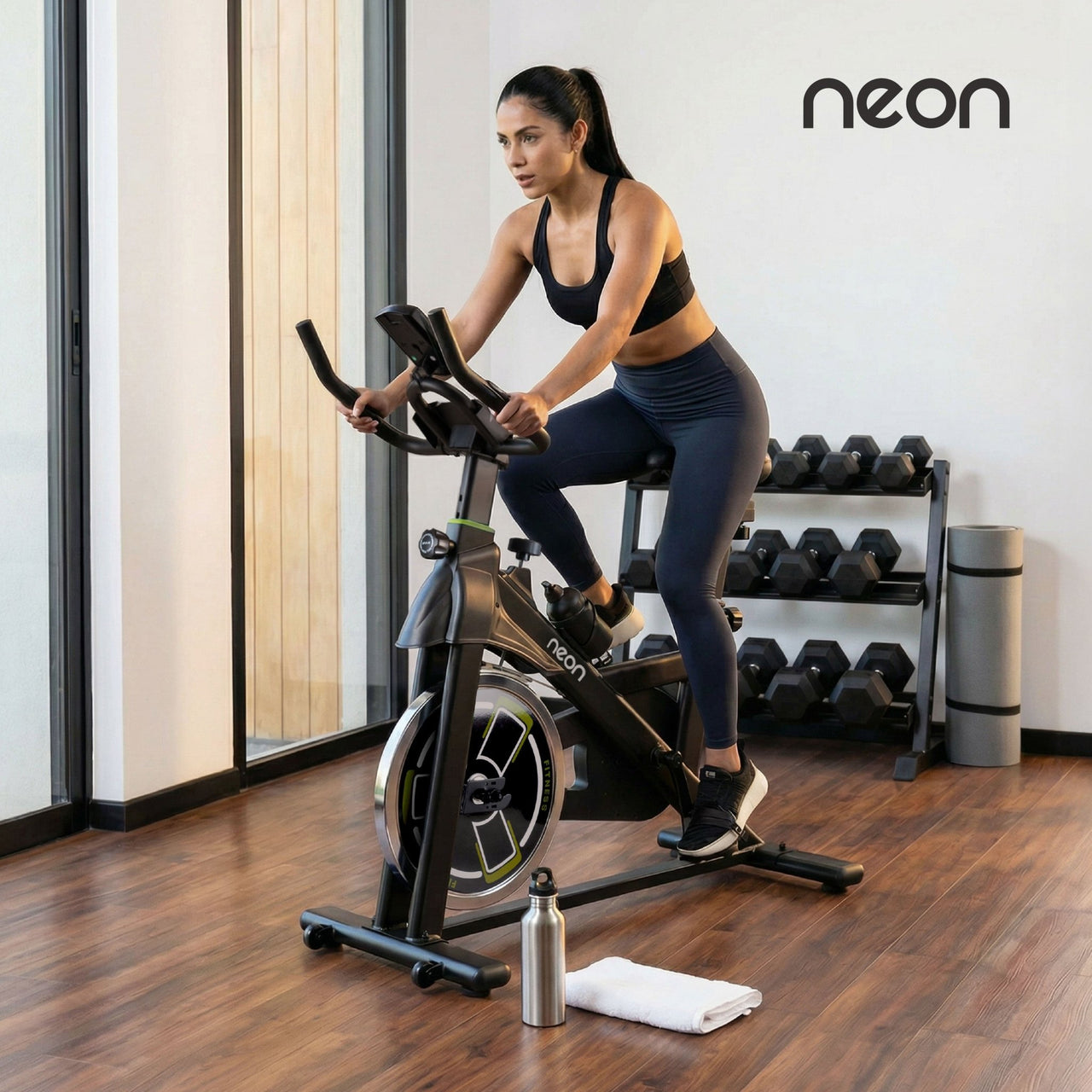 Bicicleta Fija Spinning Pro Rueda 18kg Estática Cardio Hogar