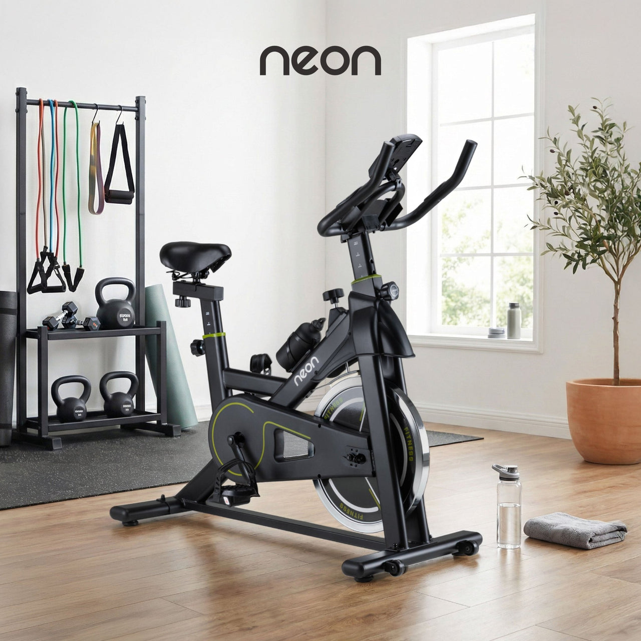 Bicicleta Fija Spinning Pro Rueda 18kg Estática Cardio Hogar