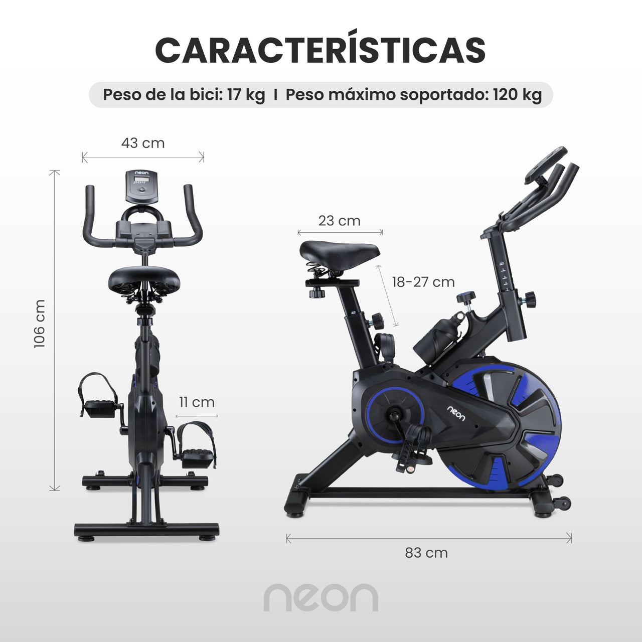 Bicicleta Fija Spinning Rueda 6kg Estática Cardio Hogar
