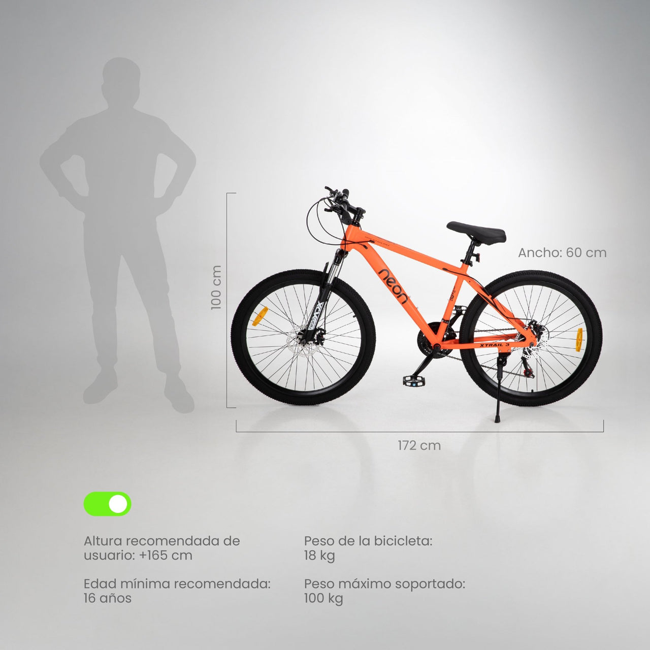 Bicicleta Montaña R26, 21 Velocidades Resistente y Ligera