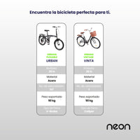 Thumbnail for Bicicleta Plegable Vintage R20 7 Velocidades Acero Neon