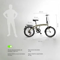 Thumbnail for Bicicleta Plegable Vintage R20 7 Velocidades Acero Neon