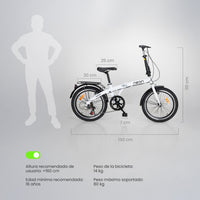 Thumbnail for Bicicleta Plegable Vintage R20 7 Velocidades Acero Neon