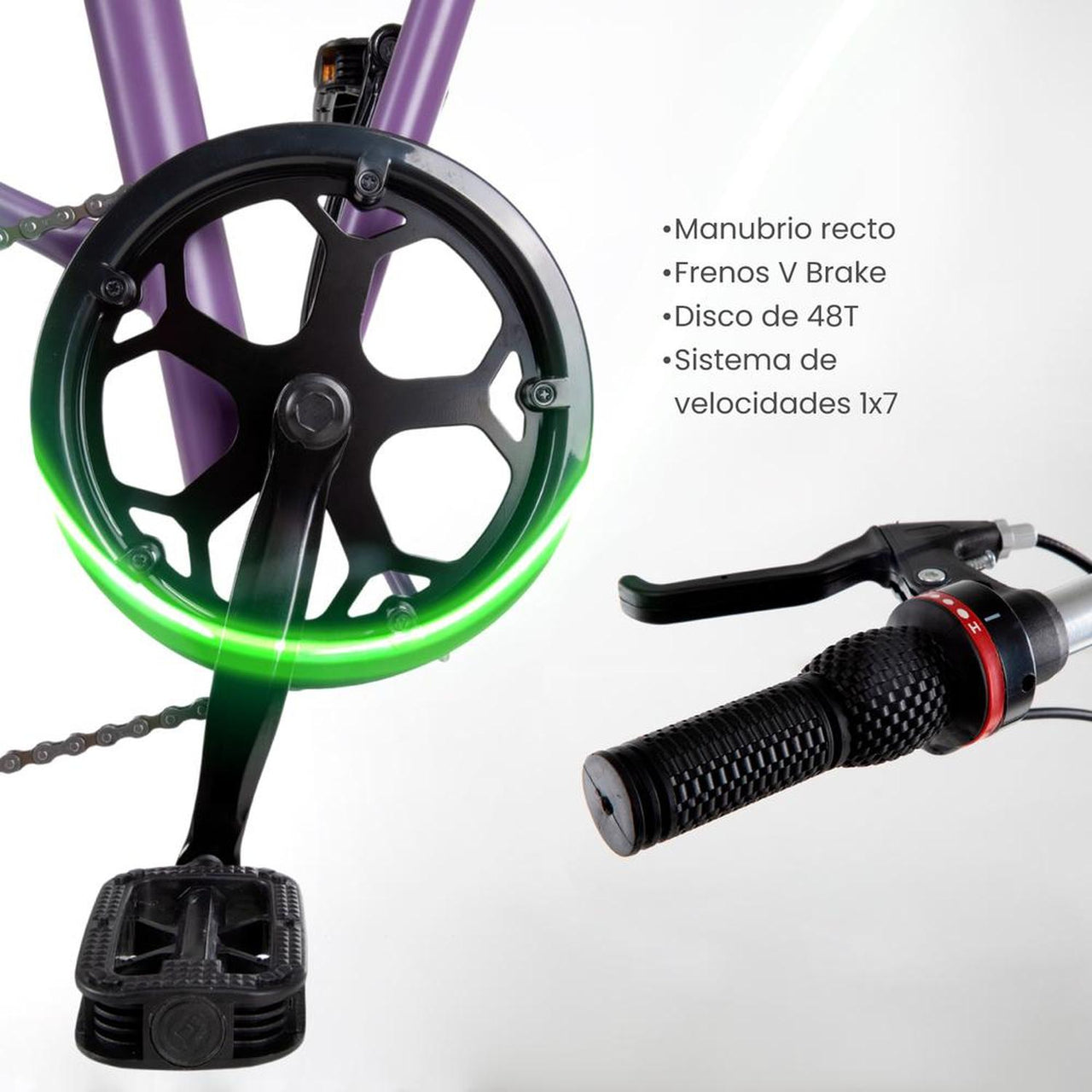 Bicicleta Plegable Vintage R20 7 Velocidades Acero Neon