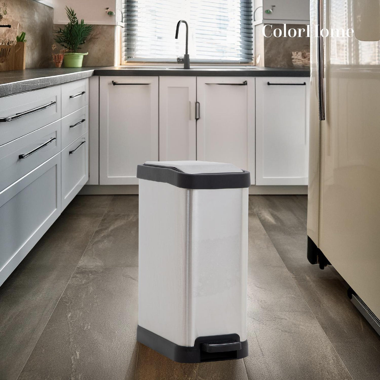 Bote de Basura Cocina Con Pedal Acero Inoxidable Metalico 8L