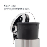 Thumbnail for Bote de Basura Metalico Acero Inox Con Pedal Cocina 12L