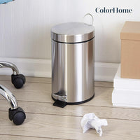 Thumbnail for Bote de Basura Metalico Acero Inox Con Pedal Cocina 12L