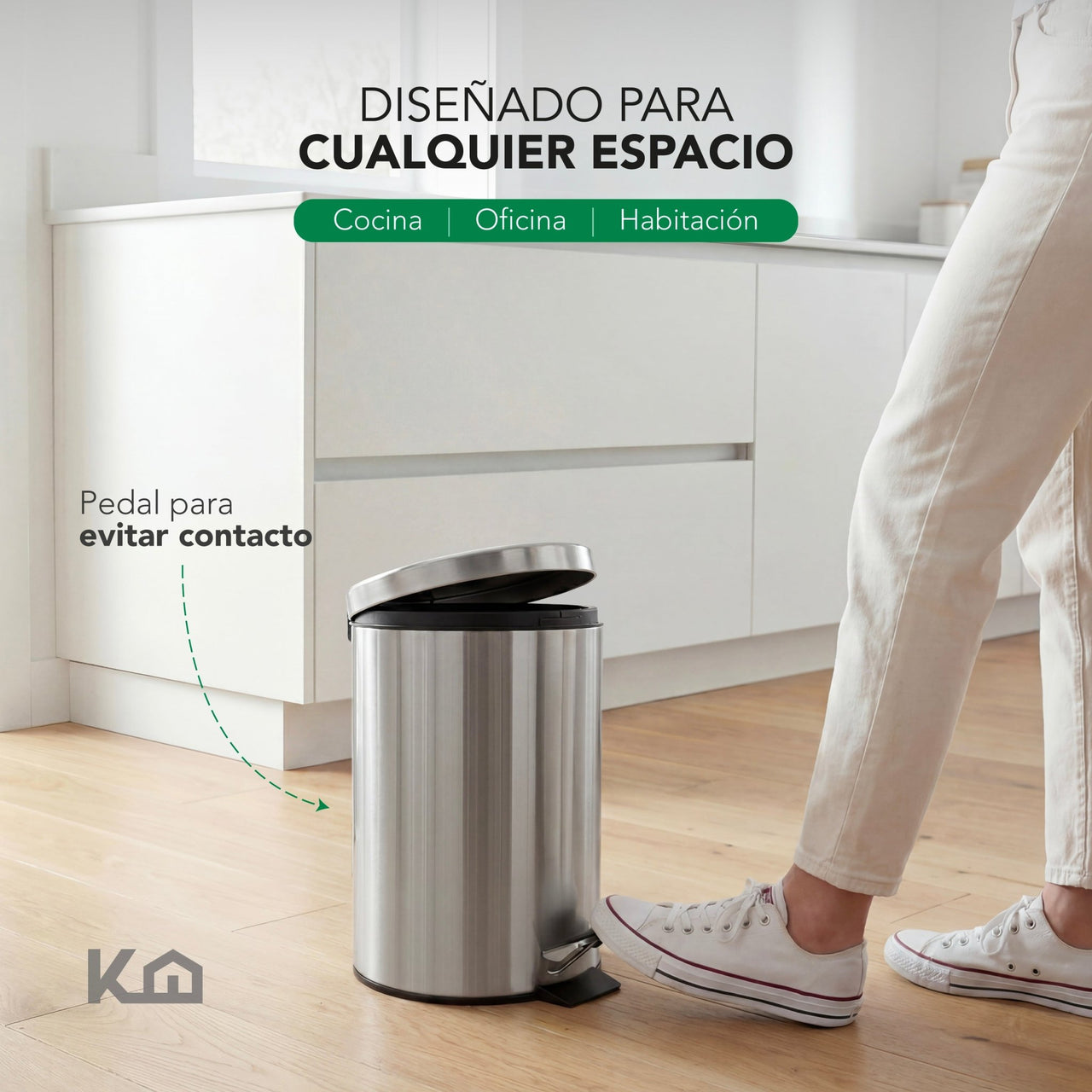Botes Basura de Acero Inoxidable con Pedal 12L 2Pzas