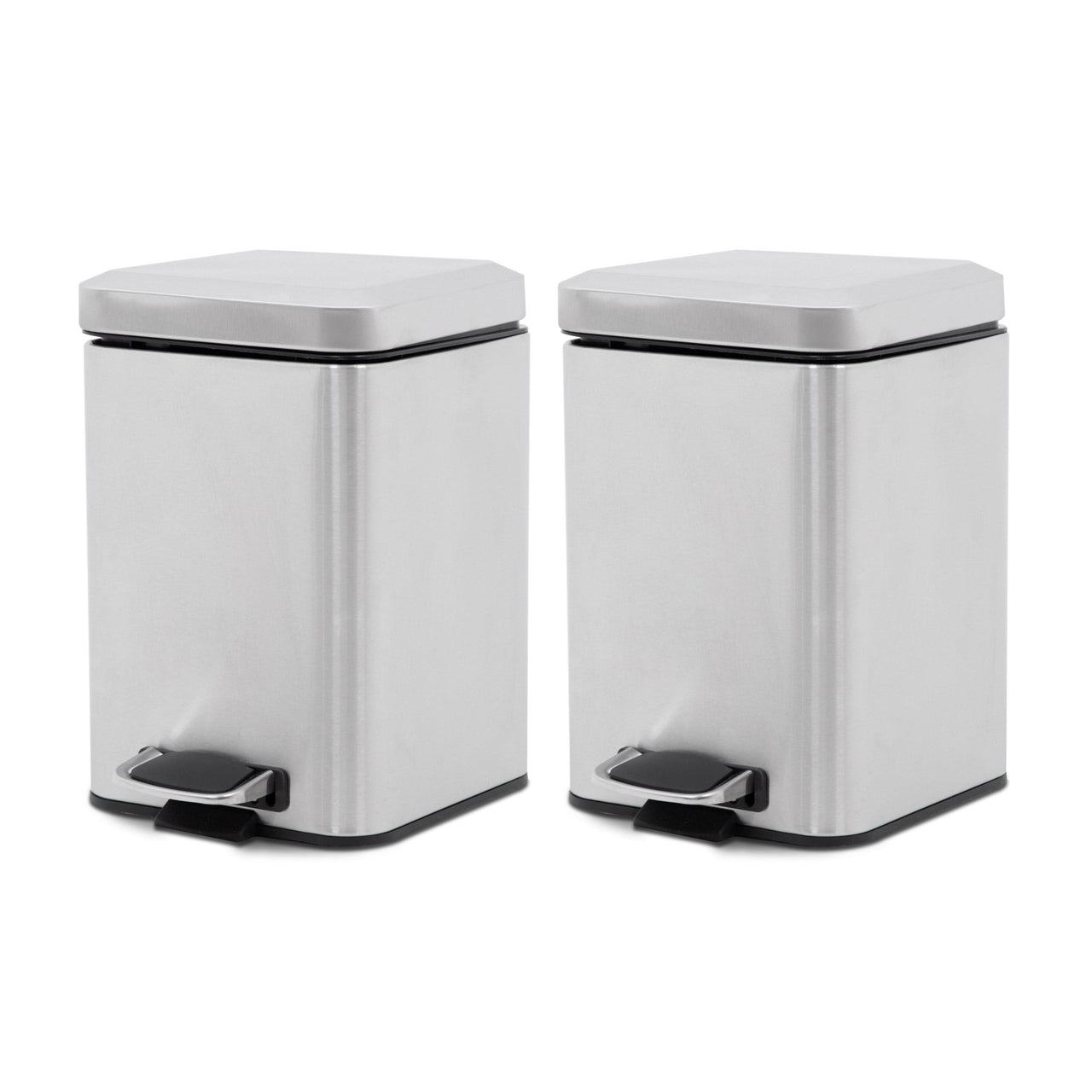 Botes Basura de Acero Inoxidable con Pedal 6L 2Pzas