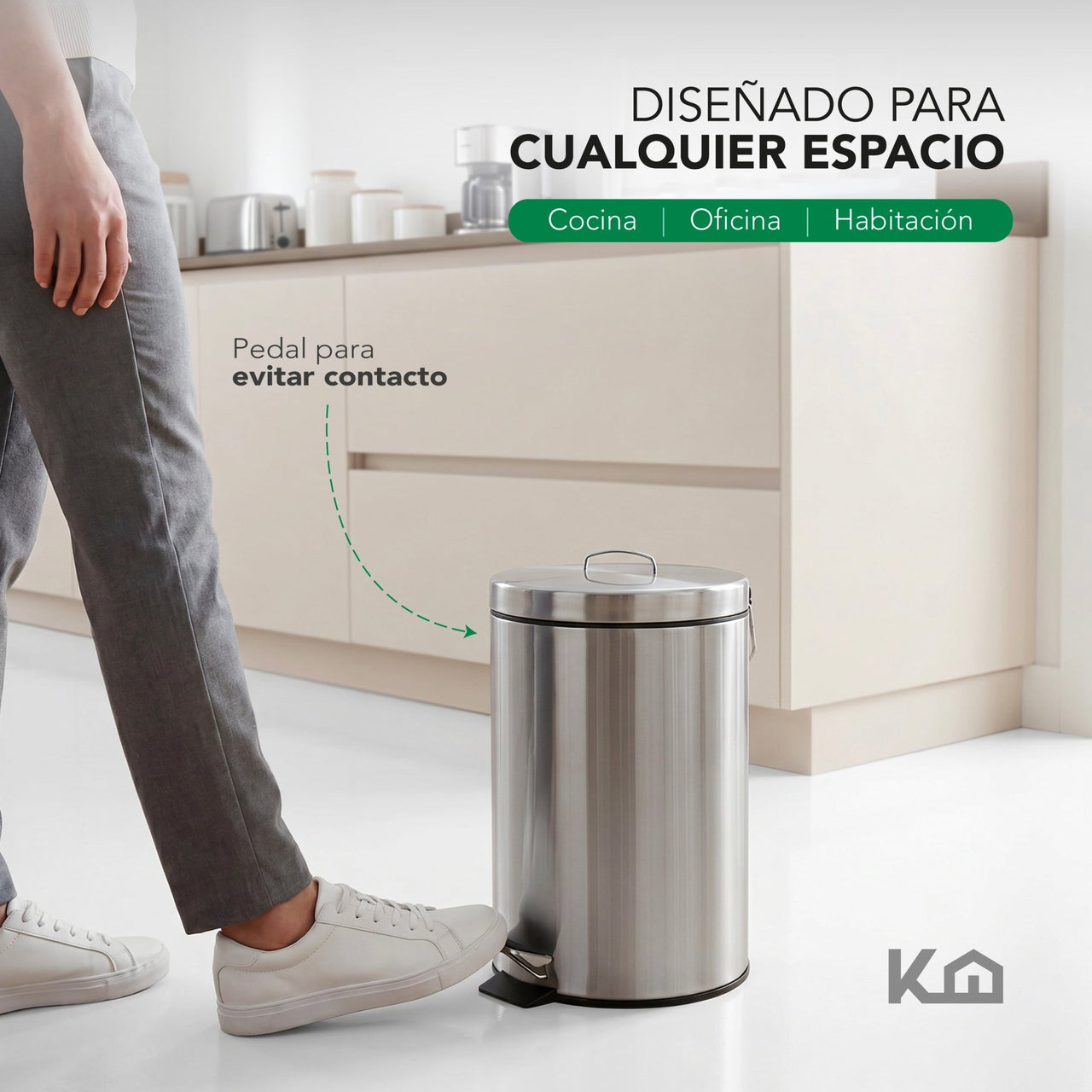 Botes Basura de Acero Inoxidable con Pedal 7L 2Pzas
