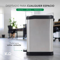 Thumbnail for Botes Basura Pedal Acero Inoxidable Cocina Baño 8L 2Pzs
