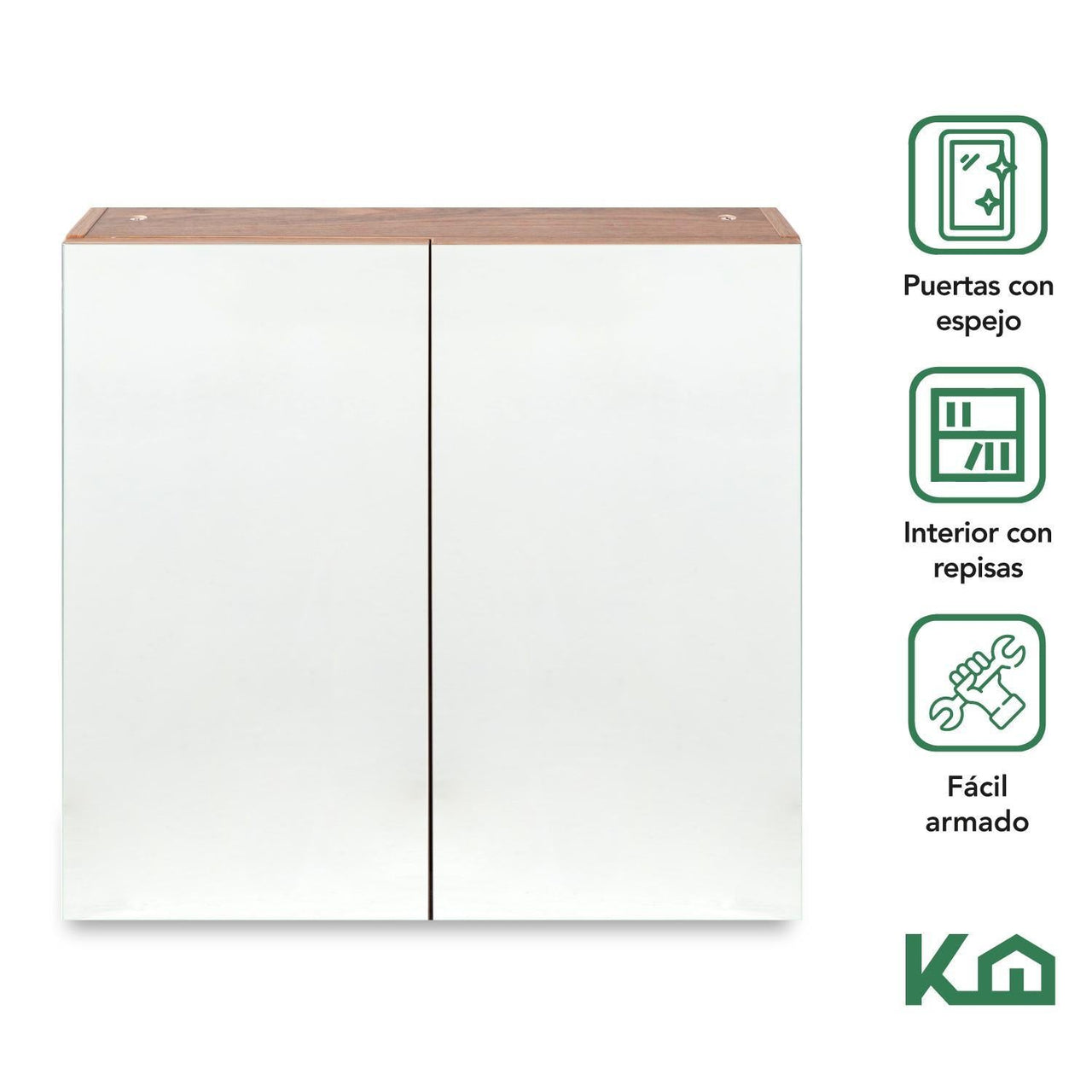 Botiquin Con Espejo Para Baño Organizador 2 Puertas Gabinete