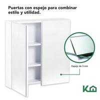 Thumbnail for Botiquin Con Espejo Para Baño Organizador 2 Puertas Gabinete