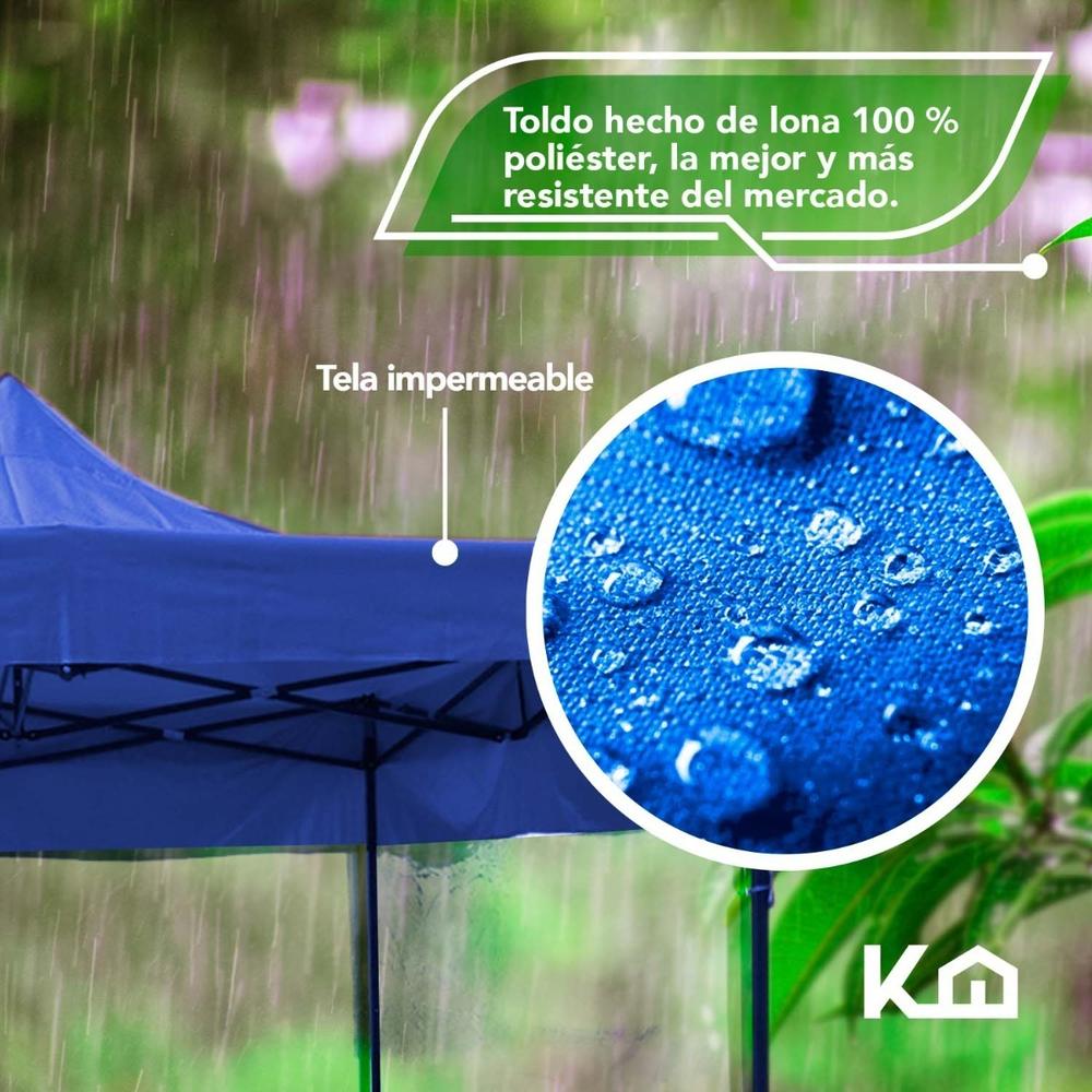 Toldo Carpa Plegable Lona 3x3 M Con Pared Transparente Bolsa