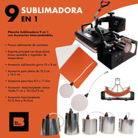 Thumbnail for Plancha Sublimacion Combo 9 En 1 Prensa Trasferencia Calor Negro