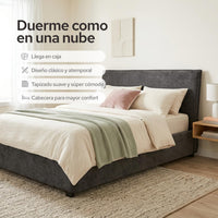 Thumbnail for Cama Queen Size Color Dreams | Madera Tapizada | 204x150 cm