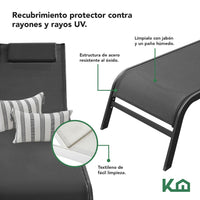 Thumbnail for Camastro Exterior Textileno Reclinable Silla de Playa Jardin