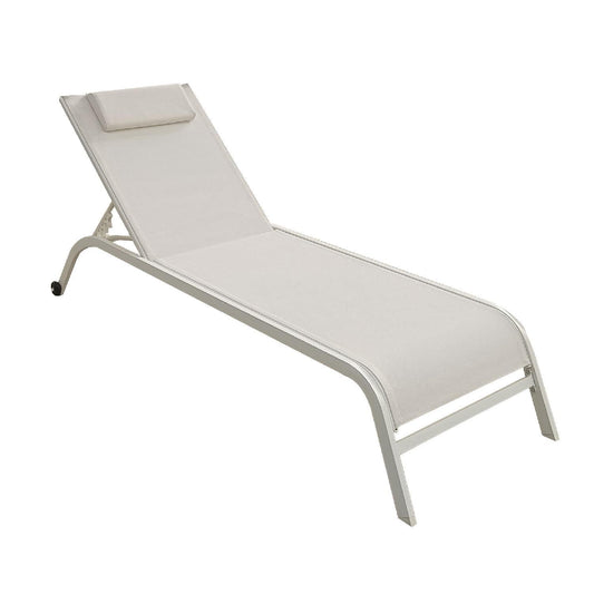 Camastro Exterior Textileno Reclinable Silla de Playa JardinLOUNGE-BEI