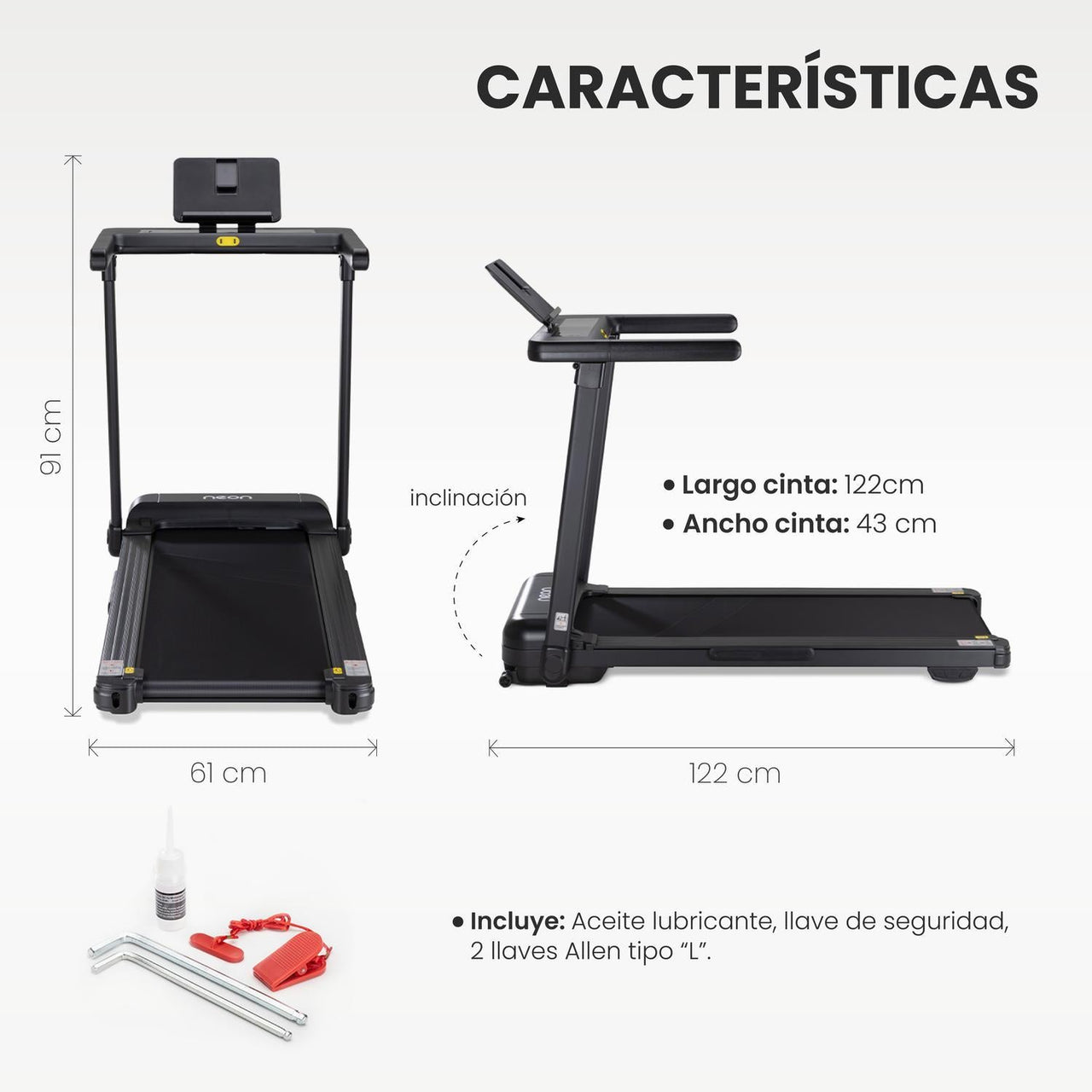 Caminadora Eléctrica 25 Niveles Inclinación 14 km Kit Cardio