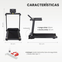 Thumbnail for Caminadora Eléctrica 25 Niveles Inclinación 14 km Kit Cardio