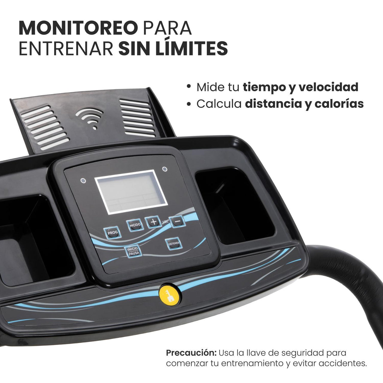 Caminadora Eléctrica Pantalla LCD Plegable Llave Seguridad