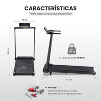 Thumbnail for Caminadora Eléctrica Plegable 10 km/h Kit Ejercicio 7 piezas