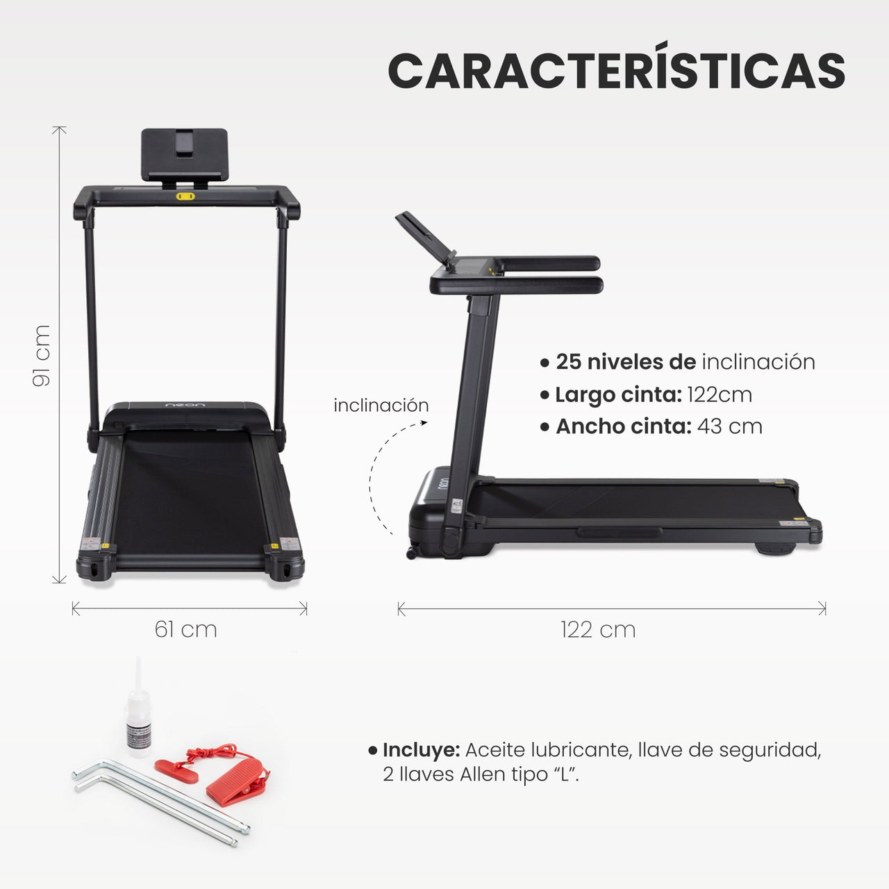 Caminadora Eléctrica Plegable 3 HP 14 Km/h con Inclinación