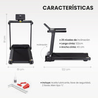 Thumbnail for Caminadora Eléctrica Plegable 3 HP 14 Km/h con Inclinación