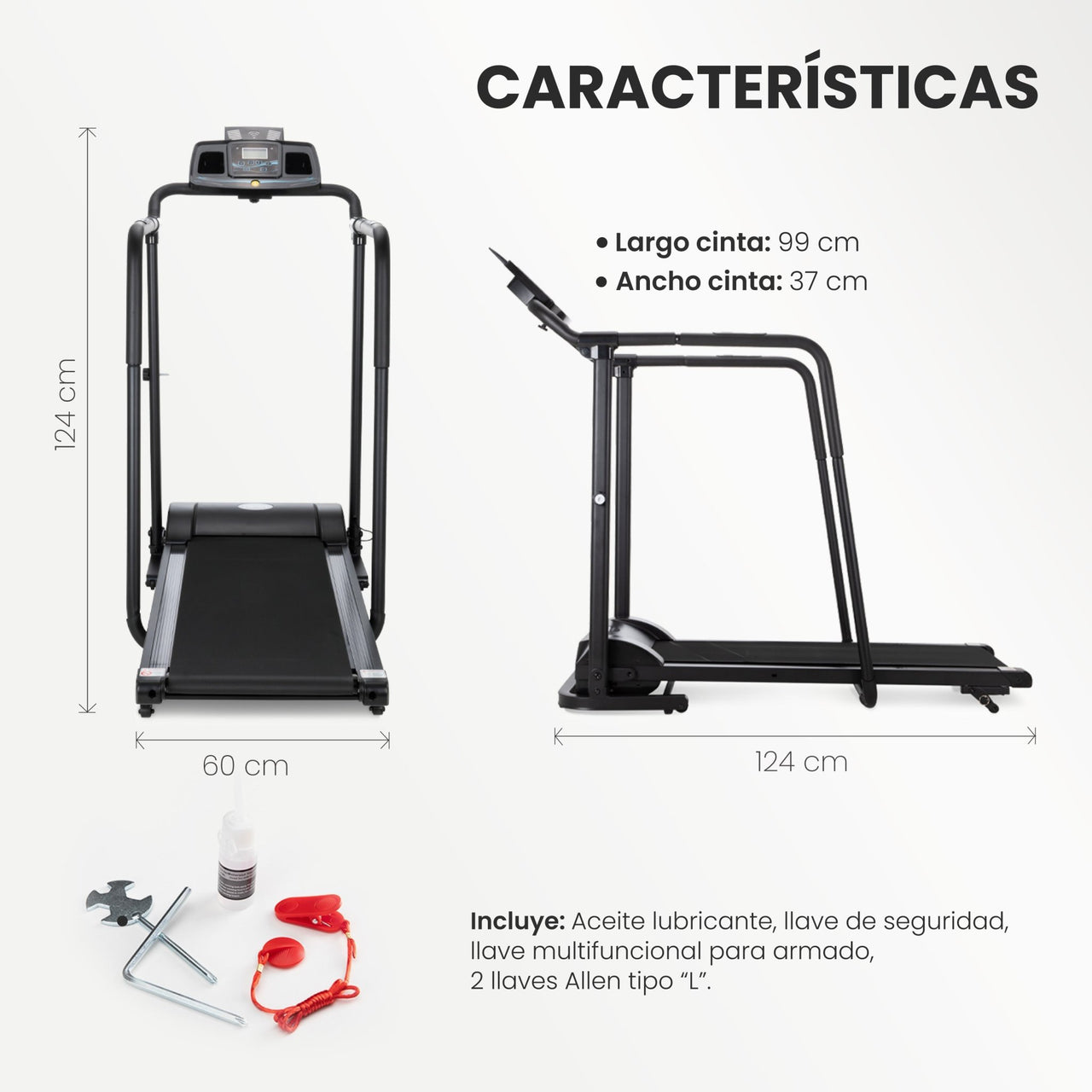 Caminadora Eléctrica Plegable Con Baranda De Seguridad