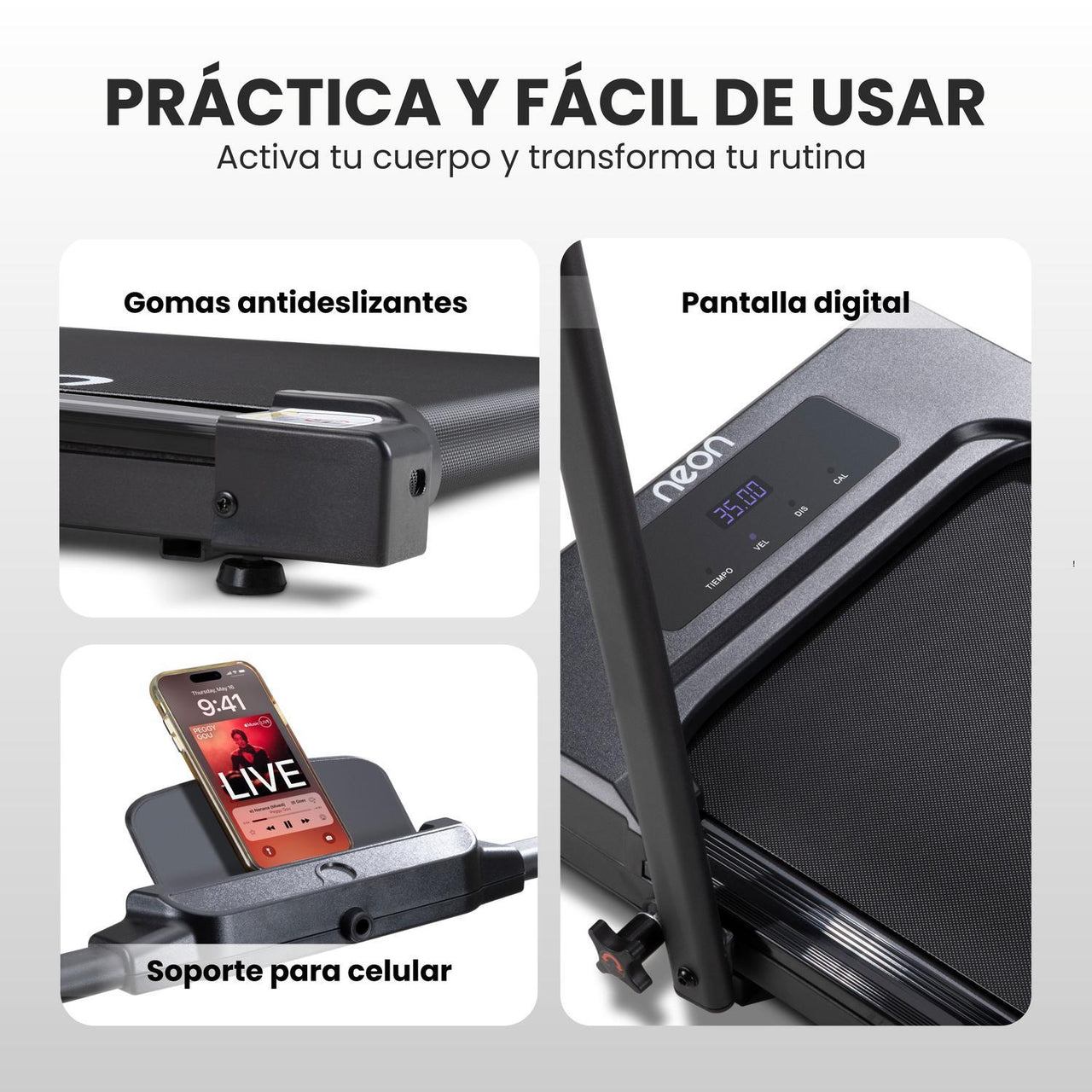 Caminadora Eléctrica Plegable Control Remoto + Kit Cardio